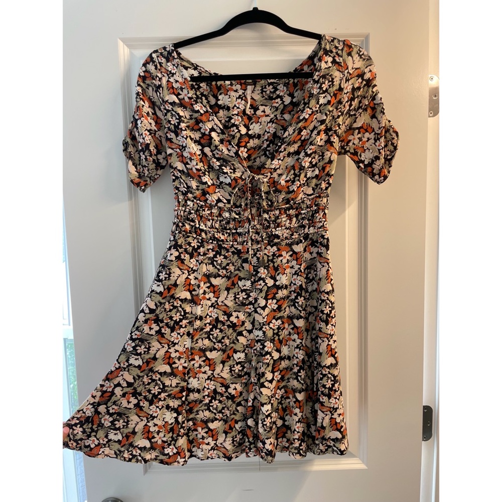 Free People forget me not mini dress - charcoal combo